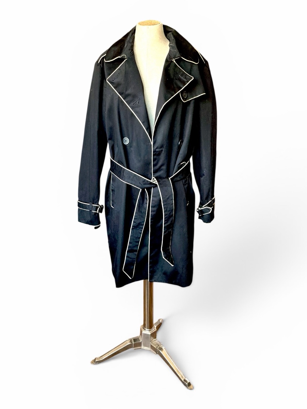 Vintage Gap Black Double Breasted Trench Coat X-Large